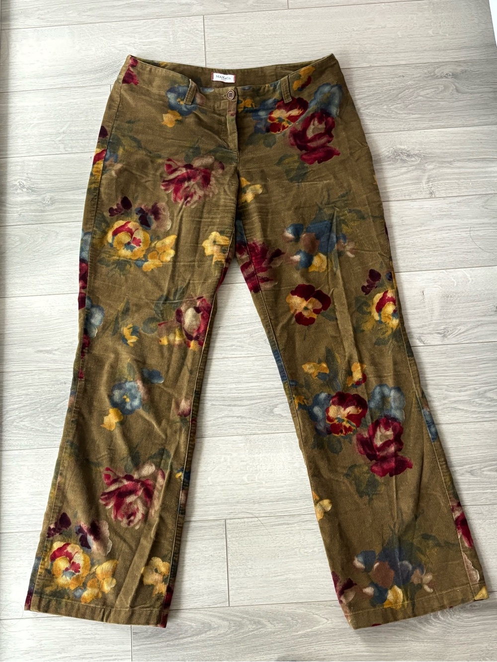 Rare Vintage Max&Co Floral Corduroy Pants | Low-Rise | Made in Italy